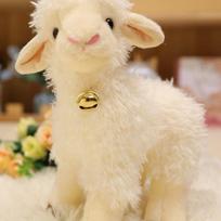 Kawaii Mielas Gyvūnas Avis Pliušiniai Žaislai Mažas Ėriukas Pliušinės Lėlės Mieli Varpeliai Alpaka Žaislai Aukštos Kokybės Žaislas Vaikams Mergaitėms Dovanos 25cm beige