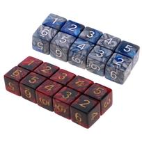 20Pcs/set Six Sided Acrylic D6 Dices Square Corner Polyhedral Dices Board Game Engraving Colorful Dices Educational Toy gray