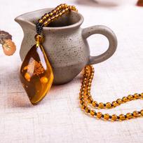 Gintaro Floation Brine Bičių vaško karoliukų karoliai Diamond brown