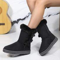 Winter Boots Fur Women's Snow Boots Low-top Warm Fur Shoes Men's and Women's Winter Short Boots Super Mini Outer Wear Non-slip 40