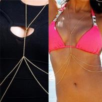 Beautiful Bikini Beach Strap Waist Belly Chain For Lady Girl auksas