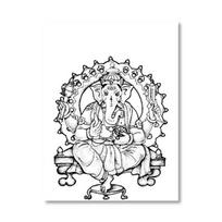 Hinduizmas Hindu Dievas Ganeša Kaukė Plakatai Religija Simbolis Menas Drobės Tapyba Juoda Balta Nuotraukos Namų Dekoras Sienos Meno Spaudiniai Be Rėmo 21*30cm No Frame