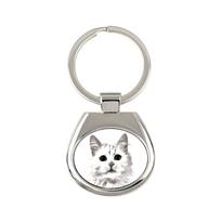 Turkijos van katė - raktų pakabukas su kate, raktų pakabukas su spaudiniu, personalizuotas pakabukas iš „Art-Dog“ prekės ženklo sidabras