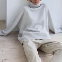 Autumn New Long Sleeve Solid Casual Knitted Sweater Women Winter Thick Loose Turtleneck Pullover Sweaters Women Fashion Loose Knitwears Jumper 24913 S šviesiai pilka spalva