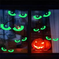 Halloween Decoration Night Light Stickers Horror Eyes Fluorescent -Emoji Stickers Scene Decoration Window Wall Stickers One Size