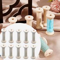 10x Unfinished Wooden Spools Cord Holder Thread Spool Organizer Sewing Storage for Knitting