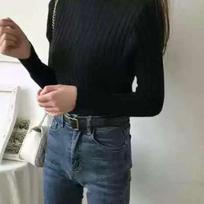 Half High Collar Long Sleeve Base Sweaters for Women Autumn and Winter Solid Casual Knitted Women's Sweater Elegant Fashion Slim Fit Jumpers Top 24972 One Size juoda
