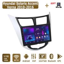 Android Carplay Car Radio For Hyundai Solaris Accent Verna 2010-2016 Multimedia Player Head Unit Stereo GPS Navigation BT WIFI 4+64GB 1+16GB black