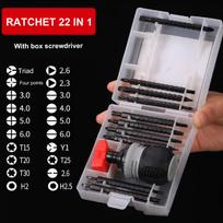 Ratchet Screwdriver Set Household Screwdriver Home Repair Tool Kit Disassemble Telescopic Rotating Ratchet Screwdriver white