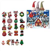 24 Holiday Gnome Countdown kalendoriai, Countdown Holiday Party žaislai juoda