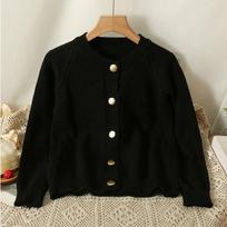 Autumn Round Neck Single Breasted Knitted Cardigan Women Outwears Winter Long Sleeve Loose Slim Women's Sweaters Jacket Vintage Elegant Knitwear 25032 One Size juoda