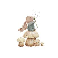 Toilet Sticker Vibrant Color Long-lasting Wall Sticker Strong Adhesive Cute Rabbit Sticker for Home Bathroom Rabbit
