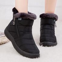 Women's Boots Warm Winter Boots Ankle Fur Bota Winter Shoes For Women Waterproof Snow Boots Female Short Botines 35 juoda