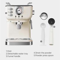 850W 20 Bar Espresso Coffee Machine 2in1 Coffee Maker Semi-Automatic Latte Machine with 1.5L Water Tank Milk Frother Steam Wand EU gray
