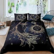 Bohemian Elephant Duvet Cover Set Mandala Bedding Set Twin for Boys Kids Exotic Animal Polyester Comforter Cover with Pillowcase 70x133cm 2pcs black