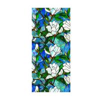 Langų privatumo plėvelė, vitražinė langų plėvelė, gėlių stiliaus lipni nemokama langų plėvelė, beicuota 45x100cm blue