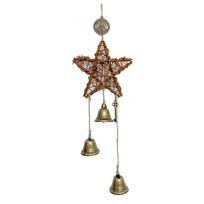 Pentagram Witch Rattan Bells Home Protection Door Hanger To Block Negative Energy For House Boho Decor