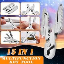 Miniature Mini Multi-Tool Pliers 15-in-1 Function Stainless Steel Pocket Size gray