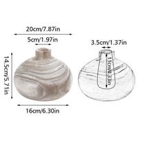 Nordic Unique Creative Art Crafts Natural Wooden Vase Handmade Solid Wood Vase gray