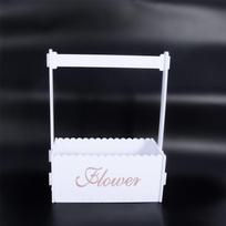 1PC Handmade Flower Pot Flower Basket Flower Planter Wooden Wall-mounted Hanging Handheld black