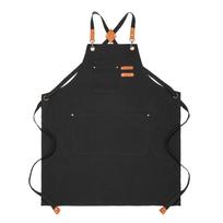 Kitchen Apron Solid Simple Unisex Canvas Work Apron Waterproof Kitchen Apron For Women/Men With Pockets Waiter Work Uniform juoda