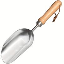 1pc Garden Hand Large Capacity Fertilizer Scoop Soil Shovel Stainless Steel Gardening Trowel For Transplanting, Digging, Planting, Cultivation, 13in 13 Inches gray