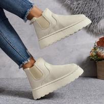 Women's snow boots   short tube thick sole thickened cotton shoes a step plus velvet autumn and winter fashion short boots 36 gray