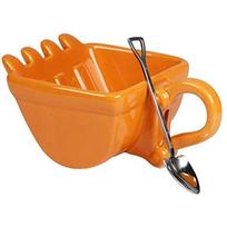 8.5*7.5*5cm 330ml Funny Mugs Excavator Bucket Model Coffee Mug Drinking Coffee Cup For Coffee Best Gift Cake Cup oranžinė