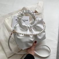 Women Crossbody Bag Solid Color Simple All-Matched Pu Leather Female Handbag Fashion Trend Niche Ladies Cloud Bag gray