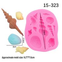 „Ocean Shell Conch Fondant“ silikoninė forma, skirta tortų dekoravimui ir molio gamybai. pilka spalva