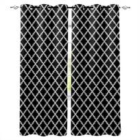 Morocco Classic Geometry Black Blackout Curtains For Living Room Bedroom Printed Window Treatment Drapes Home Decor W135 x H60cm gray