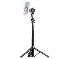 Ištraukiamas asmenukių lazdelės trikojis, skirtas maksimaliam telefonui. Ilgis 130 cm su nuimamu magnetiniu telefono laikikliu juoda