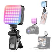 Mini RGB užpildymo šviesos LED vaizdo lemputė 2500K-9000K pritemdoma 8 scenų apšvietimo efektų vaizdo konferencija juoda