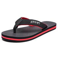 Fashion Summer beach outdoor sandals Fashion flip-flops Men's casual sports non-slip flip-flops Bathroom slippers home large size 44 black