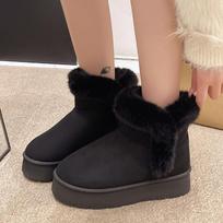 Fashion Classic Fur Boots For Women Winter New Snow Boots Outdoor Fashion Warm Plush Ankle Boots Women Thick Sole Padded Boots 2024 36 juoda