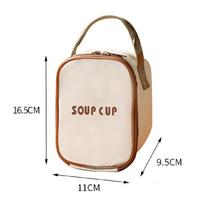 Thermal Insulation Thermal Insulation Bag Lunch Box Bag Breakfast Work Picnic Lunch Box Bag Small Thickened Portable Tote Bag beige