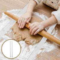 2 Pcs Rolling Pin Biscuit Balance Gummy Candies Guide Ruler Acrylic Baking Tools