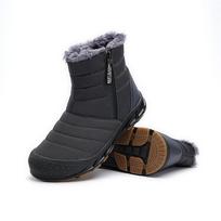 Winter Snow Boots Men Big Ankle Botas Hombre Warm Plush Outdoor Mens Sneakers Long Fur Casual Shoes Non-slip Long Boots 36 pilka