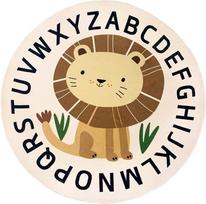Kids Play Mat Carpet Round Lion Area Rug Cartoon Kids Rug Cushion for Boys Girl Nursery Rug Washable Floor Carpet for Kids Room 40X40cm-16x16in gray