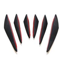 Hot Sale 6pcs/set Decoration Diffuser Splitter Fin Body Spoiler Canard Valence Chin Car Tuning Canard Universal Front Bumper Lip black