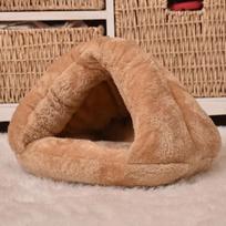 Pet Bed Super Soft Washable Plush  Kennel Deep Sleep  Litter Mat House Sofa Suits For  Chihuahua Cats Home Basket 40X40cm chaki