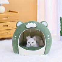 40x40cm Soft Semi-enclosed Indoor Cats Cave Warm Kennel for Small Dogs Cats Deep Sleep Pets Accessories Cat House  Cat Bed 40x40cm