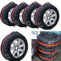 4 vienetų atsarginio automobilio rato gaubtai 13-16  ratams - Dulkėms atsparūs nailoniniai apsauginiai maišai black