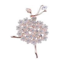 Korean Elegant Ballet Girl Brooch Resin Flower Fashion Brooch Alloy Diamond Accessories