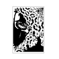Halloween Window Sticker Pumpkin Ghost Witch Skeleton Scarecrow Double-sided Waterproof PVC Removable Electrostatic Glass Cling Decal Home ADM