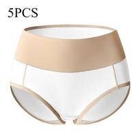 High Waisted Women's Underwear Hip Lifting Plus Size Pure Cotton Belly Cinching Seamless Triangle Panties XXXXL tamsios kavos spalvos