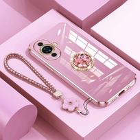 For Xiaomi Redmi Note 11s Cases Xiaomi Redmi Note 11s 10 11 12 13 14 Pro Plus with Lanyard,Luxury Diamond Holder Case For Redmi Note 9 8 7 Cover Cases Redmi Note 11S(4G) rožinė