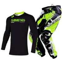 motokroso pavarų komplektas vaikams 4 5 6 7 8 9 10 11 12 13 metų Jaunimas vaikas Motociklas berniukas Mergaitė Jersey Pant Kits lenktyninis kostiumas Visureigis Enduro MX MTB M-22 black