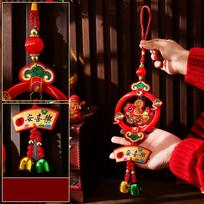 Chinese Year Hanging Ornament Feng Shui Decor Lunar Spring Festival Style B red