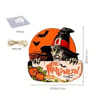 1pc Halloween Evil Witch Wooden Listing, Halloween Family Party Holiday Decoration Wall Hangings, Halloween Party Decoration Supplies small